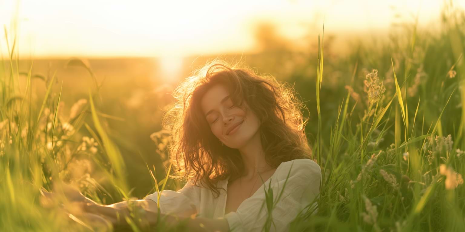 Woman enjoying a calm, healthy lifestyle